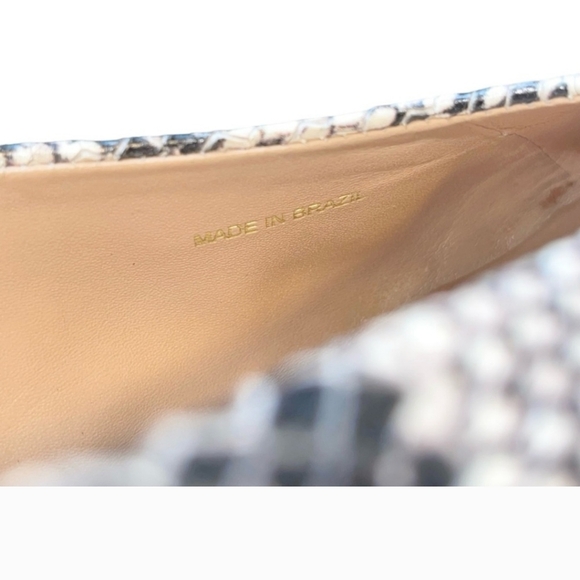 Natural Snake Embossed Slingback Kitten Heel Pointed Toe Suede Details Size 10 - Picture 13 of 13